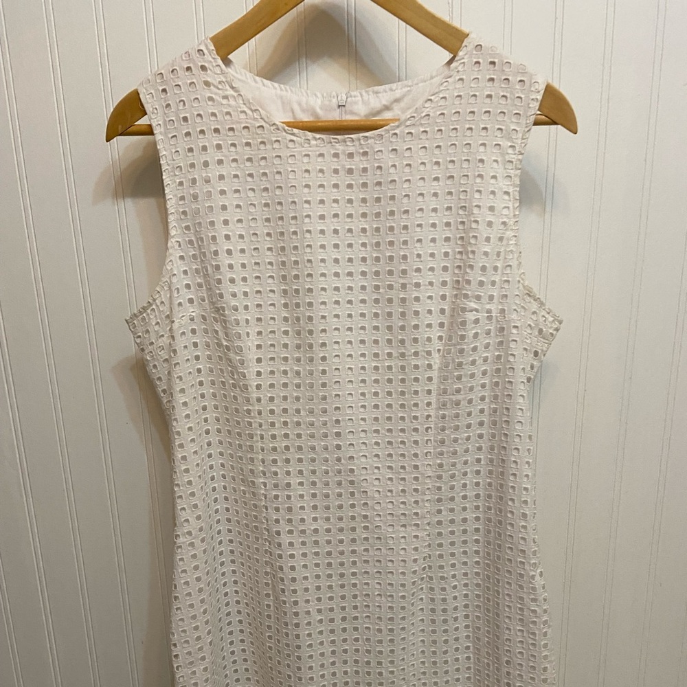 White eyelet cotton dress